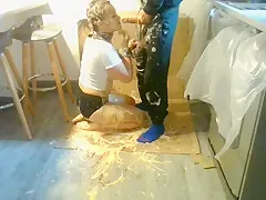 WAM Splosh whilst slut Tied to chair - extreme face fuck and rough sex xxx