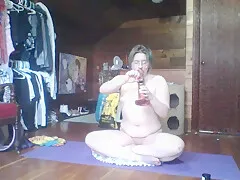 Stoner Babe Does Naked Yoga