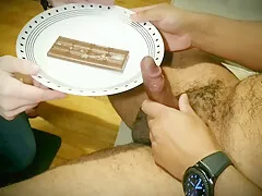 Collared Slave Sucks Cock And Eats Cum Off Vandover - Candy Bar