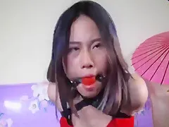 Asian Girl Belt Tied