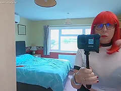 Red Head Wet Look Pt1 - CurvyClaire