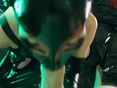 Eva Latex Pov Blowjob Deep Minet Big Dick Mask Pink Leggins High Heels Fetish Milf Gonzo Mature Home