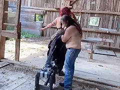 Tied Up And Fucked By Machine In Barn