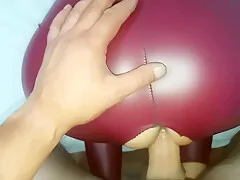 Huge Cum Load On Her Leather Pants And Jacket After Quick Pov Doggy Fuck