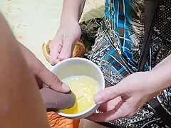 Sexy Girl Drinks Pee In A Cup While Eating A Cookie