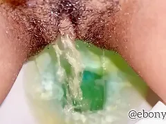 Amateur Ebony Peeing Upclose