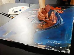Cock Milking Painting With A Cum And Colors