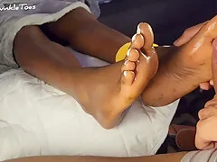 Bf Leaves My Ebony Toes Dripping With Cum