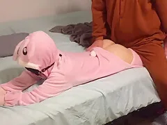 Bunny Onesie Tied Up And Fucked In Bed