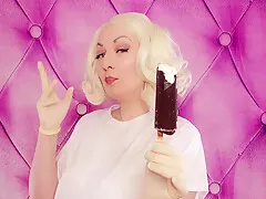 Latex Medical Gloves And Eating Ice Cream (food Fetish) With Braces With Arya Grander