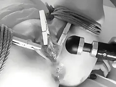 Clamped Pussy With Clothespins And Squirt - Tied Up Pussy Torture Amature Bdsm