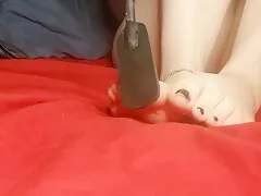 Goth Girl, Bare Feet, Painted Black Toes Nails