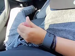 Hottest Road Trip Handjob While Driving She Edges And Jerks Out A Moaning Cumshot