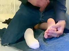 Massaging Whipping Tickling & Cumming On Tiny Soft Feet