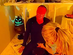 Sexy Witch Orders A Pizza Delivery Boy He Begs To Be Let Go!