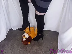 Suede Boots Playing With A Lion