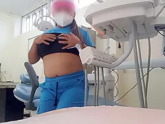 Dental student 18+ Masturbates In The Doctors Office