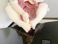 Oiled Handjob And Footjob