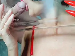 Mature Cougar Suck Big Cock And Swallow Multiple Orgasm Long Nails . 6 Min