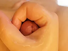Sensual Cock And Balls Massage - Handjob Happy Ending Closeup Handjob With A Huge Load Of Cum. Slow Motion