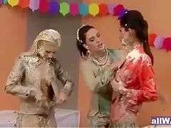 Three Lesbians Have Fun With Food