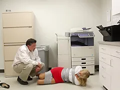 Horny Big-breasted Blondie Secretary Tied - Bondage