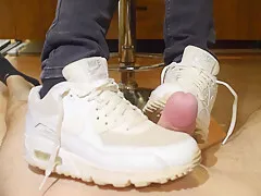 Shoejob Black Sockjob And Footjob With Nylon Socks