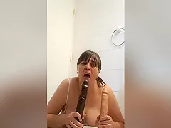 Mature Milf Failing With 2 Dildo Rn Rl Bathroom Is Watching Her Neighbor