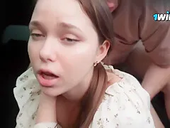 2 - Stepsister Paid With A Blowjob For A Ride. Fucked In The Car - Deluxe Bitch