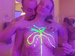 Body Painting In The Black Light
