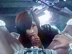 3D Girl fucks guy's dick first with mouth, then with pussy until guy cums inside. Animation porno.